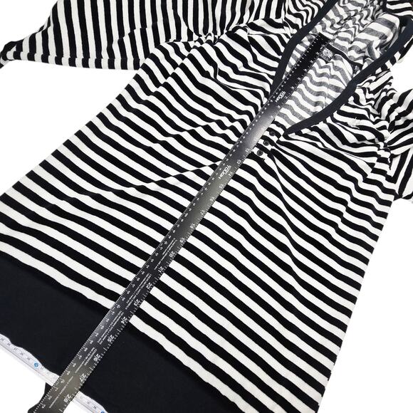 Avirex Womens XL Black White Striped Hooded Sweater Shirt Oversized Comfy Soft - Picture 6 of 8